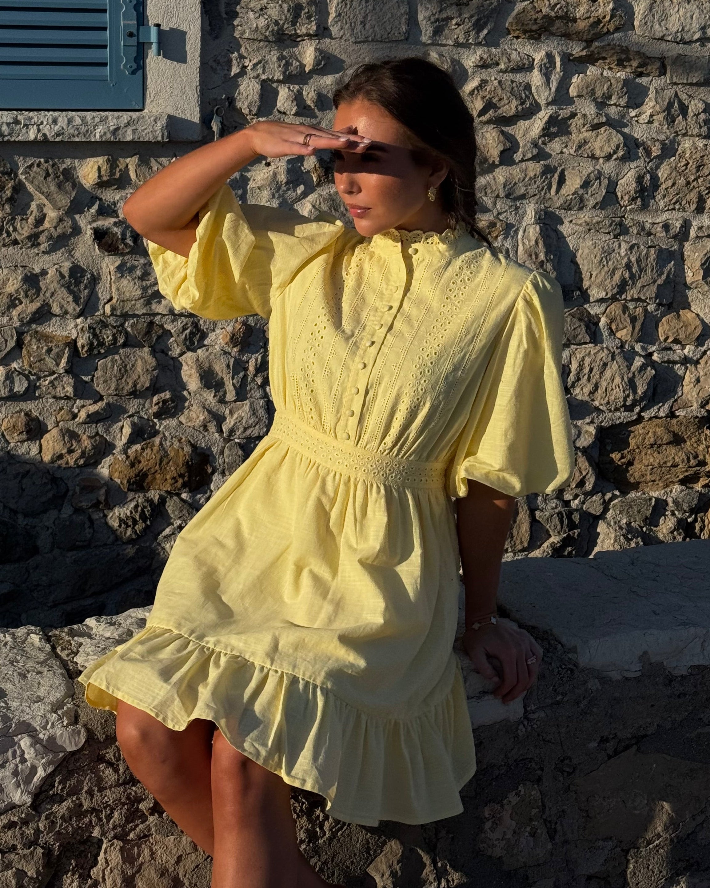 AWCLOVER Short Dress - Pale Banana